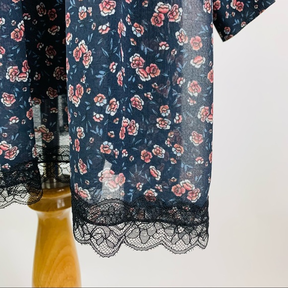 See By Chloe Floral Haze Lace Trim Dress Sz 42 - Picture 5 of 14